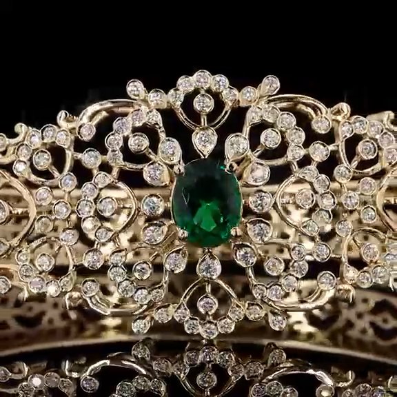 Emerald Diamond Bangle