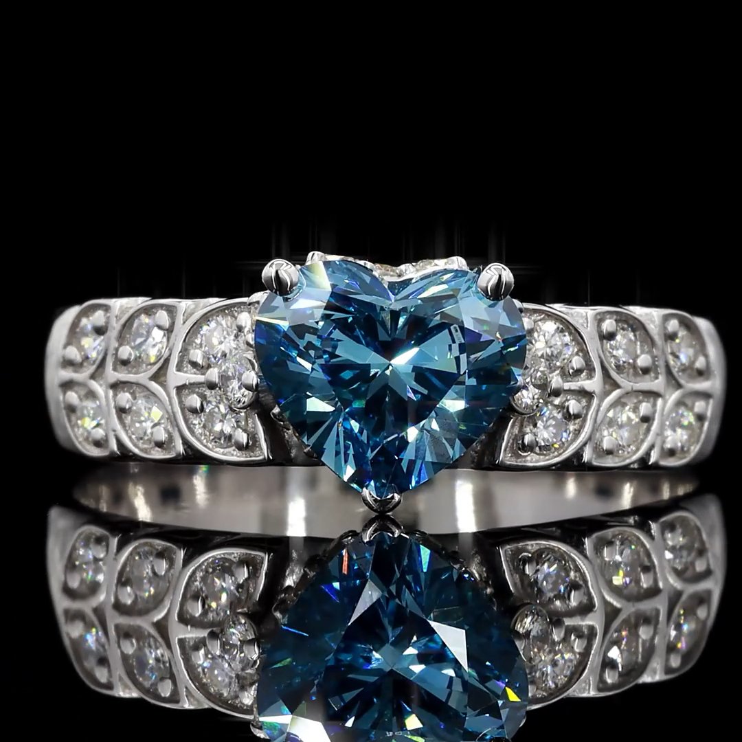 Blue Topaz Heart Ring