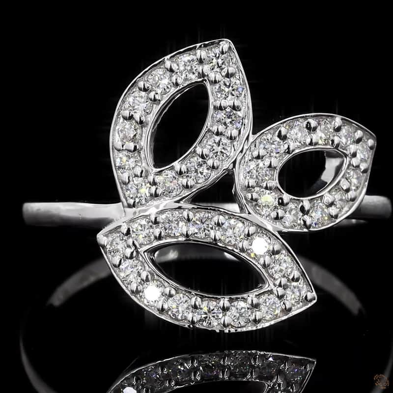 Triple Leaf Diamond Ring