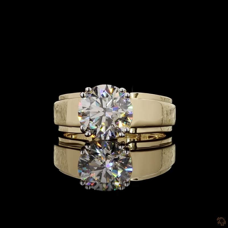 Wide Band Solitaire Ring