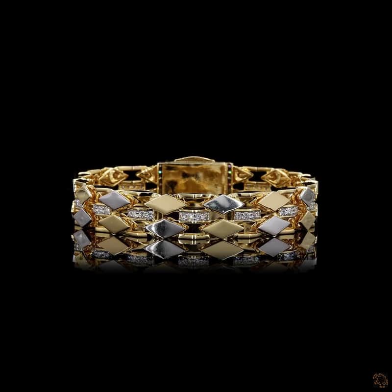Two-Tone Lozenge Link Bracelet