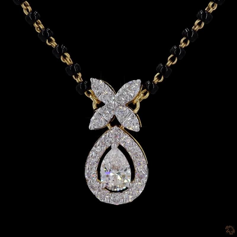 Floral Pear Halo Mangalsutra