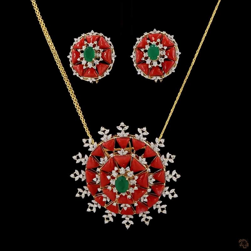Emerald Coral Sunburst Set