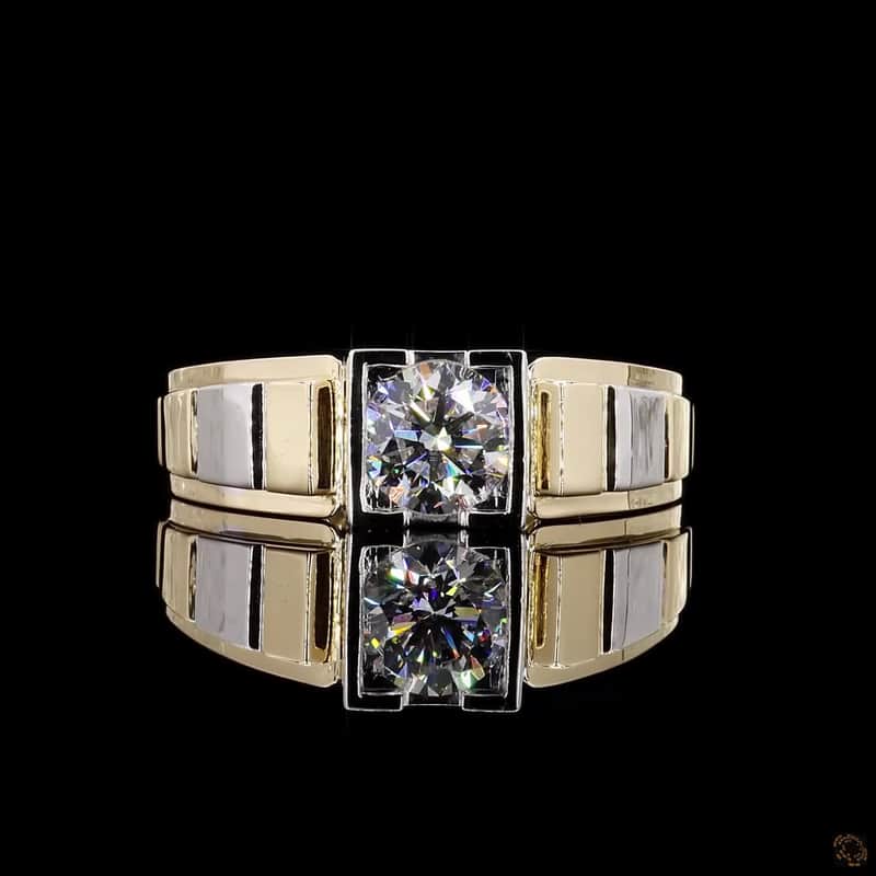 Two-Tone Geometric Solitaire Ring