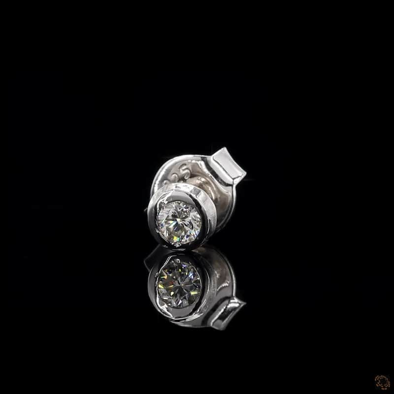 Bezel Solitaire Stud Earrings