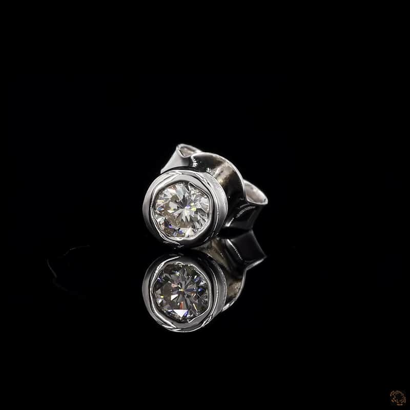 Bezel Solitaire Stud Earrings