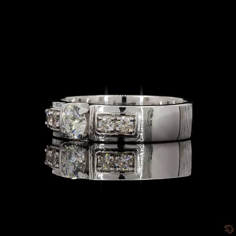 Wide Band Solitaire Ring