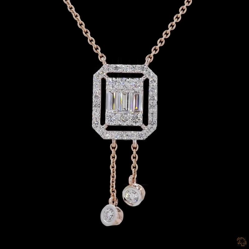 Geometric Halo Drop Pendant