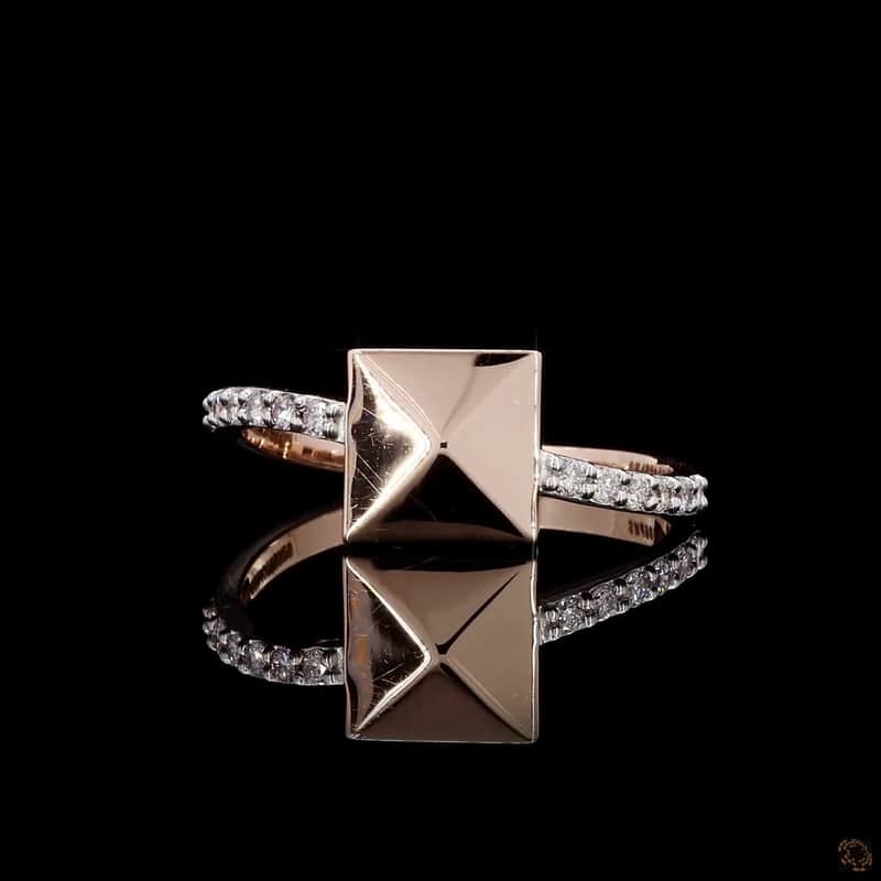 Pyramid Pavé Ring