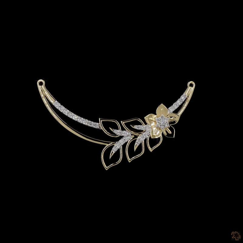 Floral Vine Crescent Pendant