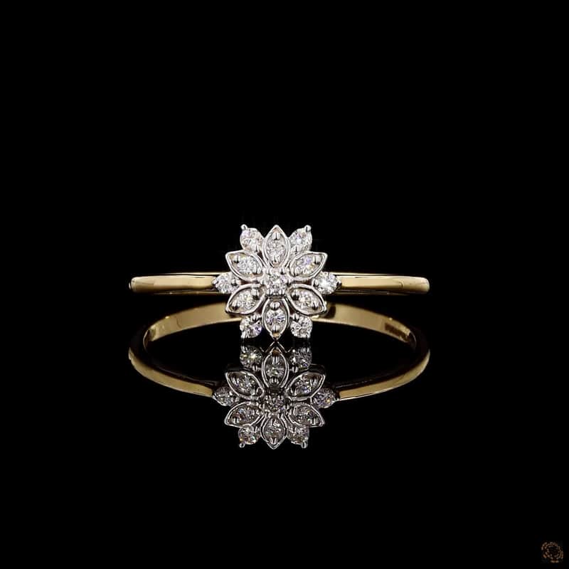 Floral Starburst Cluster Ring
