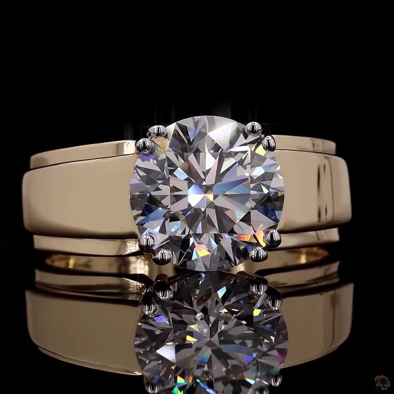 Wide Band Solitaire Ring