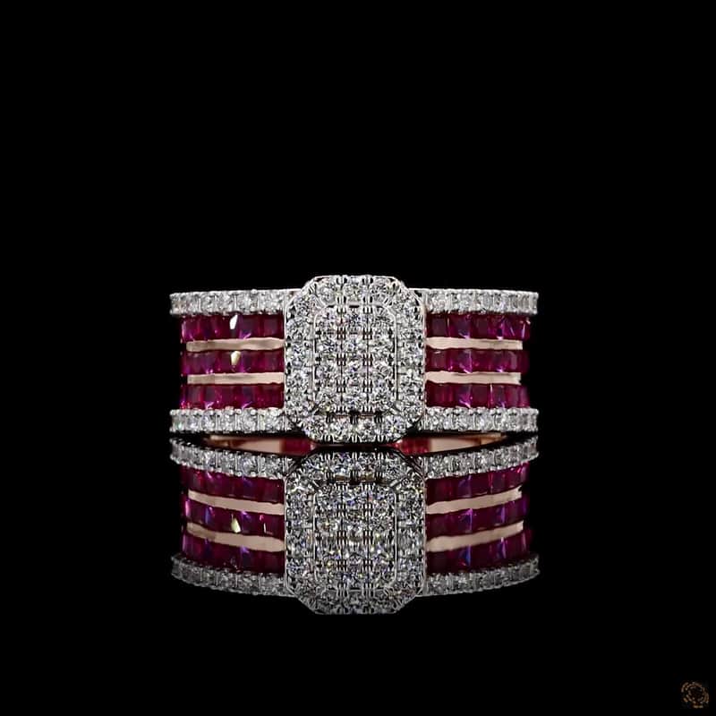 Ruby Diamond Cigar Band Ring
