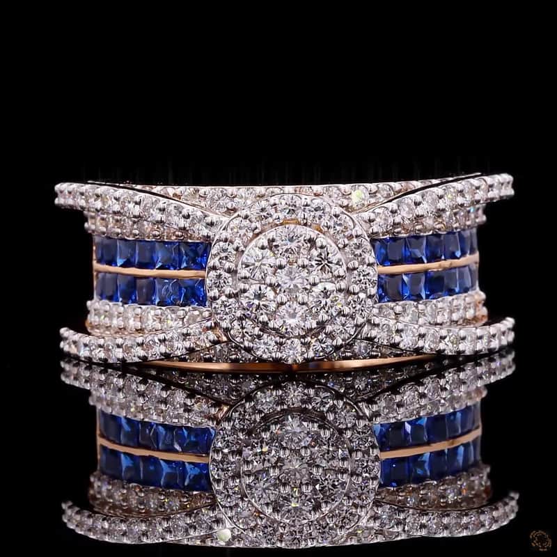 Sapphire Multi-Row Cluster Ring