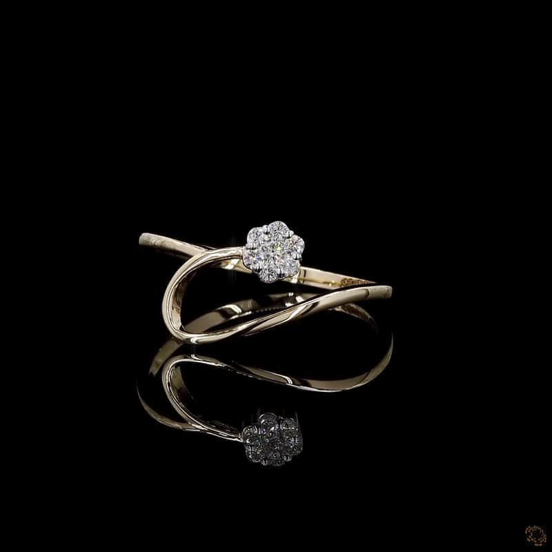 Floral Teardrop Bypass Ring