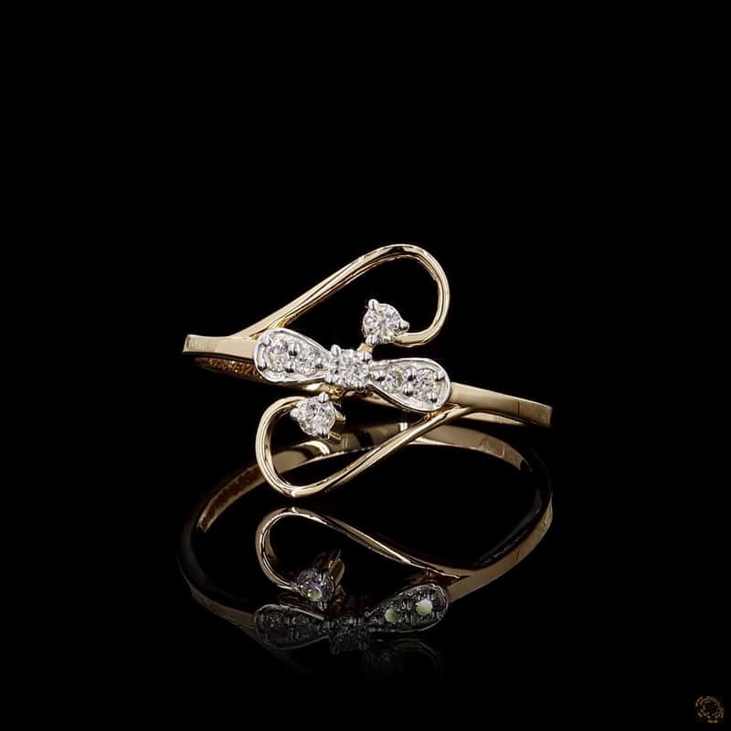 Openwork Bypass Diamond Ring