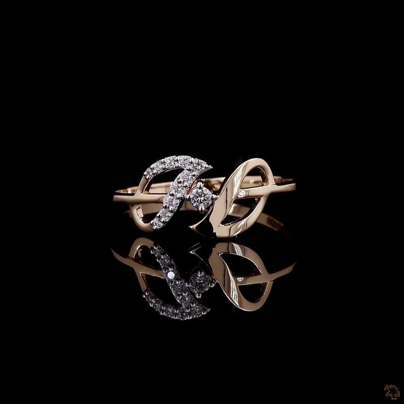 Bypass Leaf Diamond Ring
