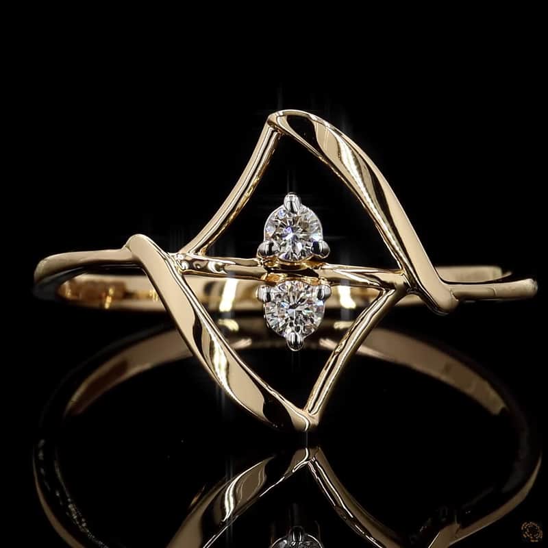 Open Geometric Diamond Ring