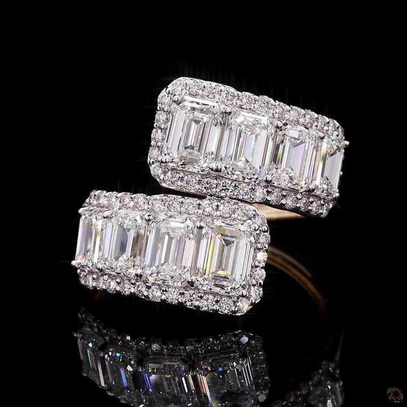 Emerald Cut Bypass Ring