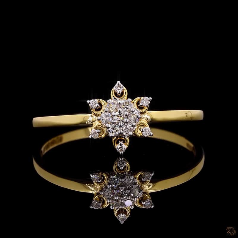 Scroll Starburst Diamond Ring