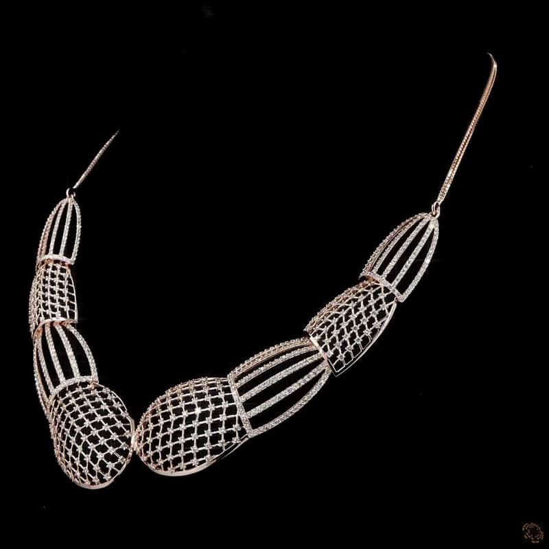 Lattice Oval Bib Necklace