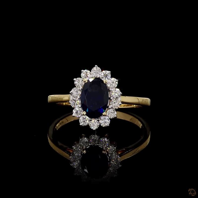 Oval Sapphire Halo Ring