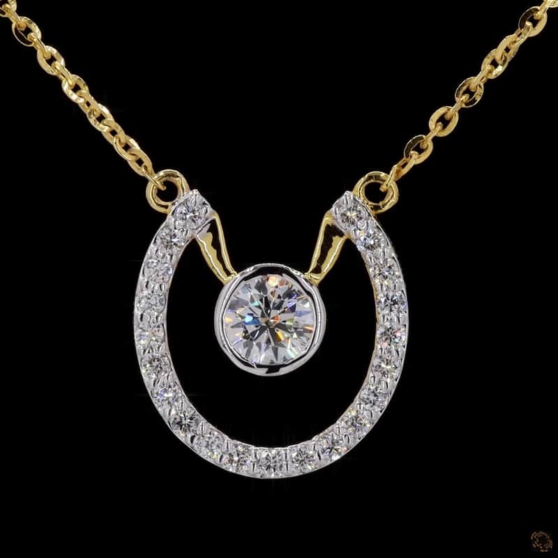 Horseshoe Floating Diamond Pendant