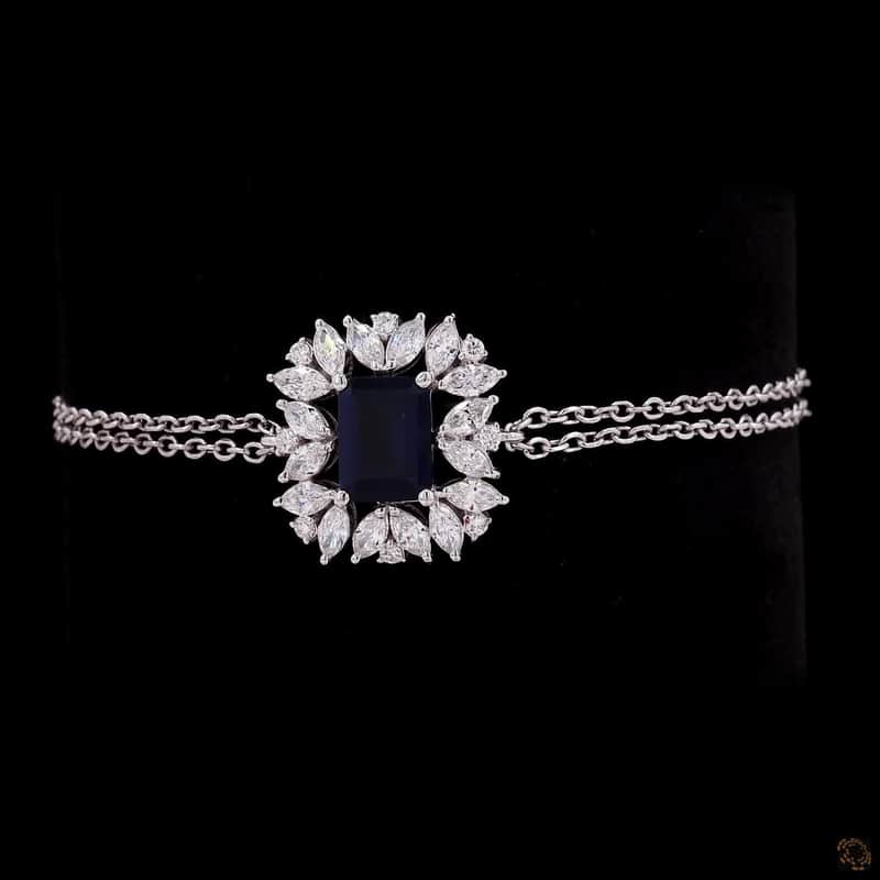 Sapphire Floral Halo Bracelet