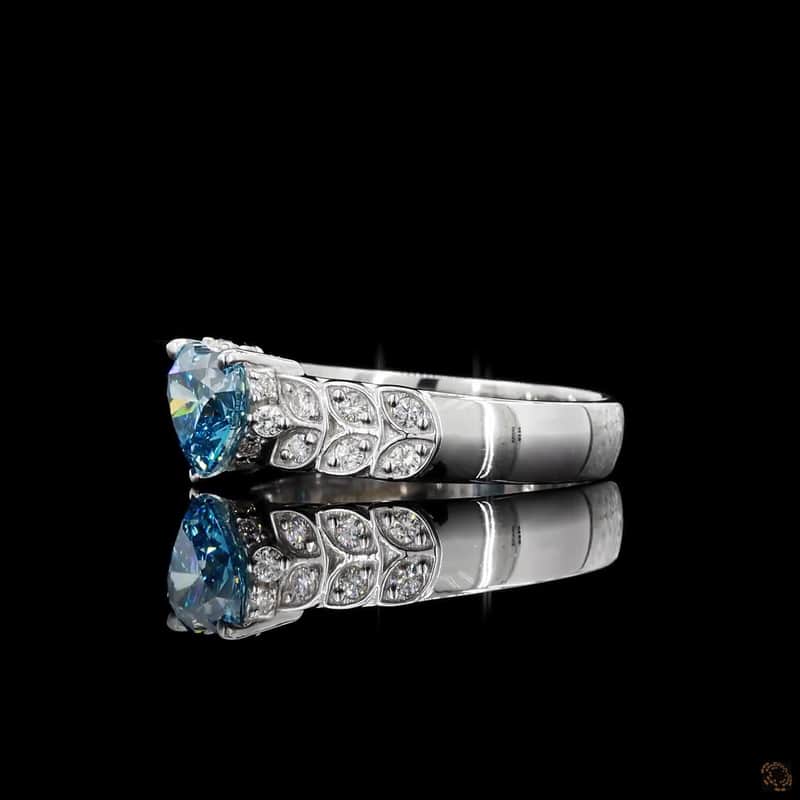 Heart Gemstone Leaf Ring