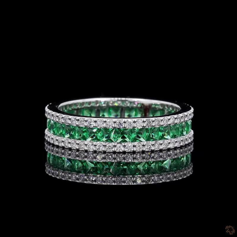 Emerald Triple-Row Eternity Ring