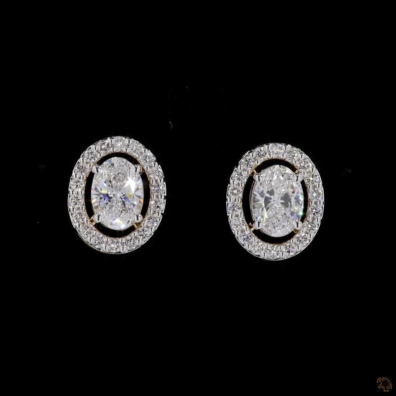 Veyra Oval Halo Earrings