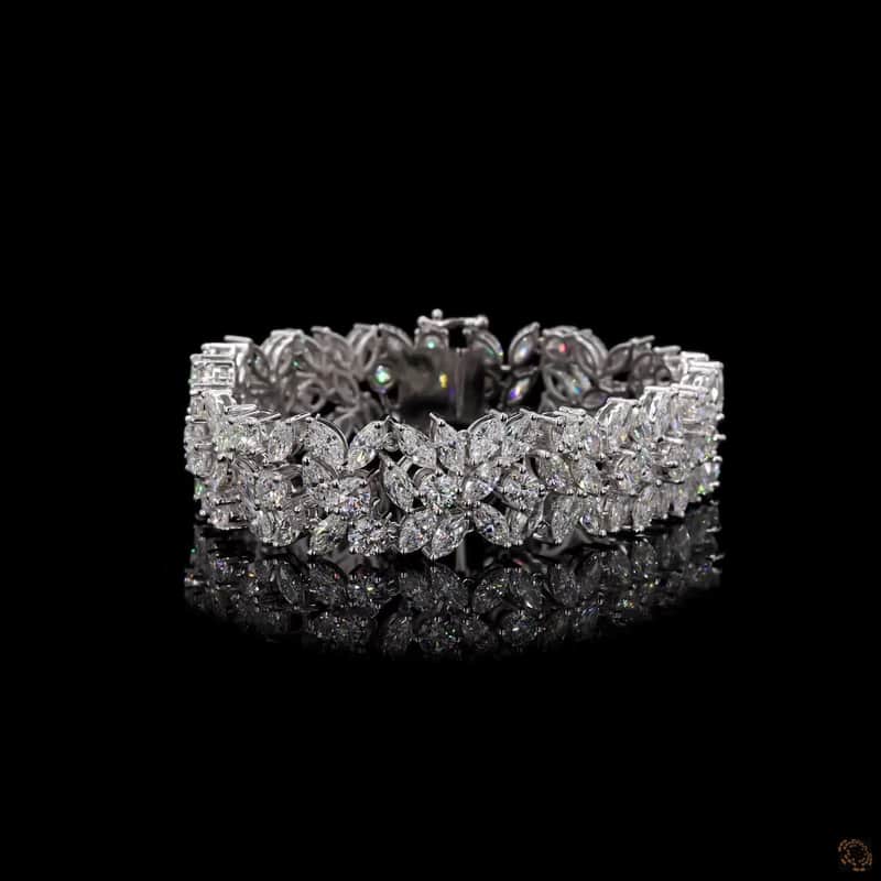 Marquise Floral Link Bracelet