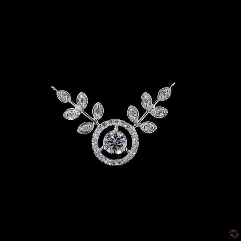 Marquise Leaf Halo Pendant