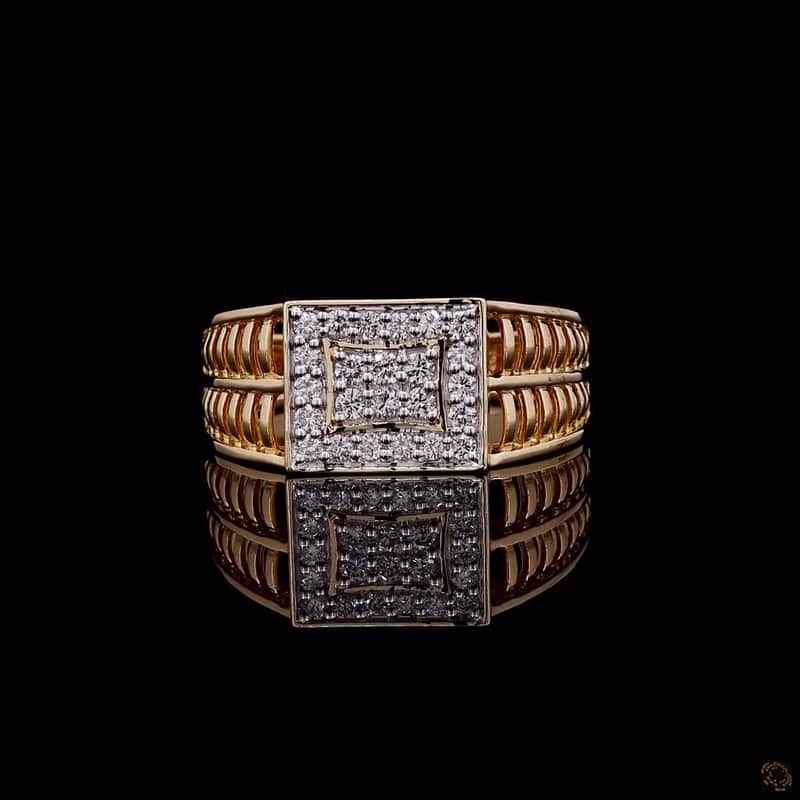 Rectangular Pavé Signet Ring